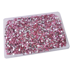 eshoppee 4mm Light Pink Round Shape Resin Stone, chandla Sitara Stone 100 gm Box,for Jewellery Making Art and Craft DIY kit, Glitter Sequince Rhinestones Beads Dress Making Material