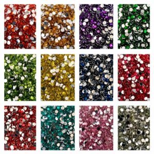 eshoppee 4 mm Resin Chandla Kundan Stone Rhinestone Beads for Dress Making Art and Craft Jewellery Making, Embroidery Material DIY Kit