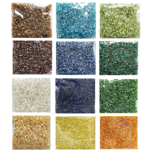 eshoppee 300 gm 12 Colors Multicolor Glass Seed Beads for Jewellery Making Kit Art and Crafts Materials for Embroidery Necklace Bracelet Earring Making Materials DIY Kit