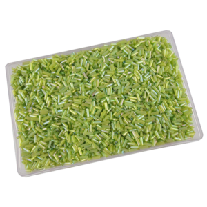eshoppee 200 gm Green Rainbow Glass Cut Pipe Seed Beads for Jewellery Making kit Art and Crafts Embroidery Materials for Necklace Bracelet Earring Making DIY kit