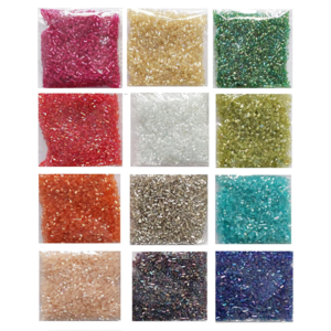 eshoppee 300 gm 12 Colors X 25 gm Multicolor Glass Seed Beads for Jewellery Making kit Art and Crafts Materials for Embroidery Necklace Bracelet Earring Making Materials DIY KIT